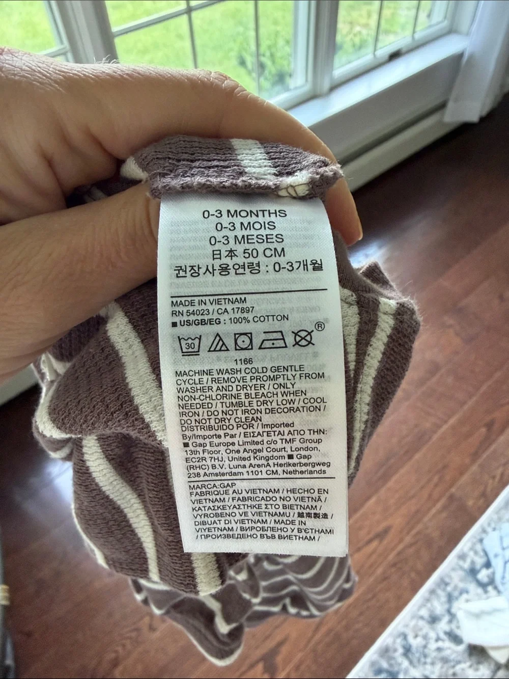 GAP Baby Striped Brown & Cream Long Sleeve Romper Size 0-3 months